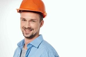 man engineer blueprints builder Working profession photo