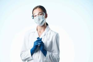 woman chemist in white coat research science photo