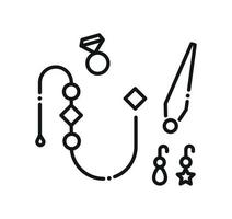 Jewelry making icon. Linear style. Hobby vector illustration.