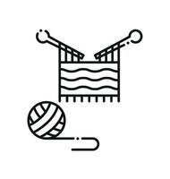 Knitting icon. Linear style. Hobby vector illustration.