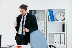 businessman in the office with documents lifestyle photo