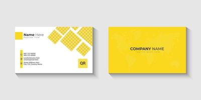 Business card, Yellow color business card design template vector