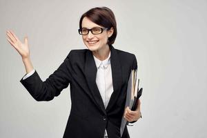 Businesswoman Secretary office executive isolated background photo