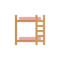 bunk bed icon for furniture or household equipment company that can be used on brochures, catalogs, web, pattern element, etc. vector