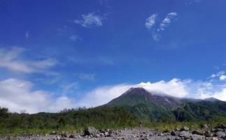 the background of the natural scenery of Mount Merapi in Yogyakarta, Central Java, Indonesia photo