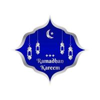 Silver Islamic Element With Blue Label Background Design vector