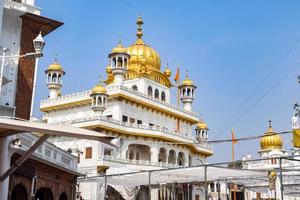 View of details of architecture inside Golden Temple - Harmandir Sahib in Amritsar, Punjab, India, Famous indian sikh landmark, Golden Temple, the main sanctuary of Sikhs in Amritsar, India photo