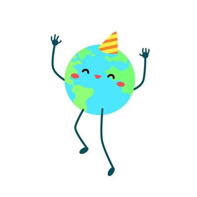 Vector Earth Character is celebrate Mother Earth Day. Happy mascot of nature. Go green
