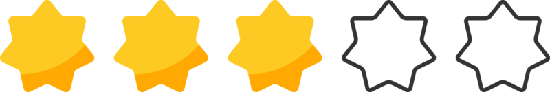 Star rating review with gold stars clip art png