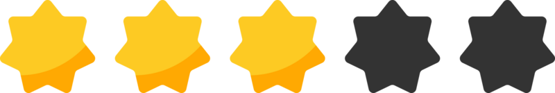 Star rating review with gold stars clip art png