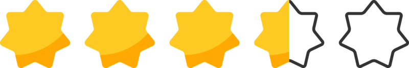 Star rating review with gold stars clip art png