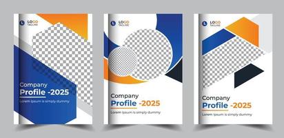 Professional company profile brochure cover pages design vector