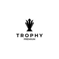 Flat trophy logo design concept for award winner championship illustration idea vector