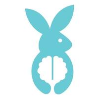 Rabbit Holding Brain Symbol vector