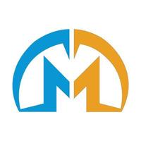 Blue letter M Logo Design Vector