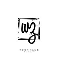 Initial WZ Monogram with Grunge Template Design vector