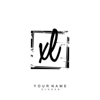Initial XL Monogram with Grunge Template Design vector