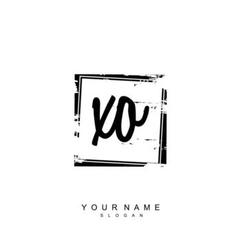 Initial XO Monogram with Grunge Template Design vector