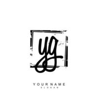 Initial YG Monogram with Grunge Template Design vector