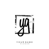 Initial YQ Monogram with Grunge Template Design vector