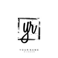 Initial YR Monogram with Grunge Template Design vector