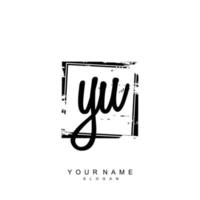 Initial YU Monogram with Grunge Template Design vector