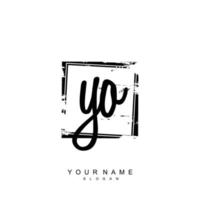 Initial YO Monogram with Grunge Template Design vector