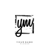 Initial YM Monogram with Grunge Template Design vector