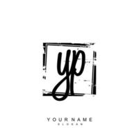 Initial YP Monogram with Grunge Template Design vector