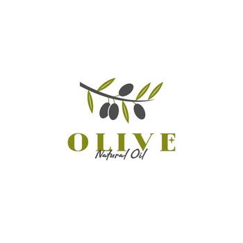 Vector leaf and olive oil logo design concept illustration idea