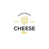 Vector cheese store logo design concept illustration idea