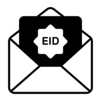 Letter inside envelope showing concept of eid greetings letter in modern style vector