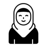 Girl wearing hijab showing concept of muslim girl icons vector
