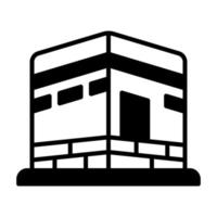 un santo sitio para musulmanes en árabe, vector de kaaba en editable estilo