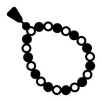 A chain of holy beads for worship concept of tasbih, holy rosary icon vector