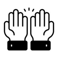 Praying hands vector design in trendy style, easy to use icon