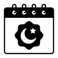 Moon and star with calendar showing concept of ramadan calendar vector