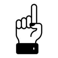 Finger pointing hand gesture, concept vector design of Allah is one