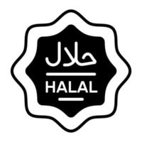 Halal food label vector design in modern and trendy style, easy to use icon