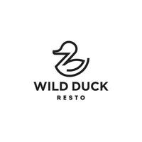 duck logo icon vector illustration hipster stock for cafe and restaurant and any beverage business monoline outline line