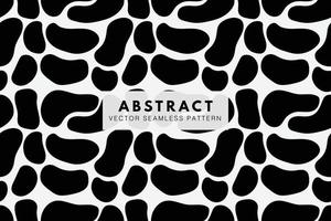 Organic black shapes abstract vector seamless repeating pattern