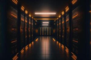 server racks in computer network security server room data center, network operating center server room, photo