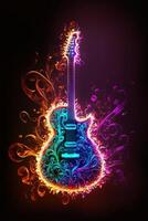 Guitar in fire, photo