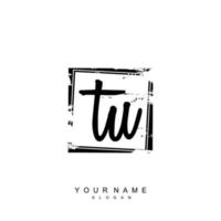 Initial TU Monogram with Grunge Template Design vector