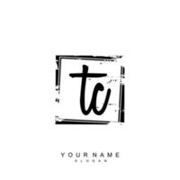 Initial TC Monogram with Grunge Template Design vector