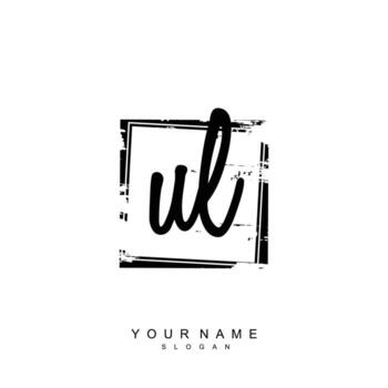 Initial UL Monogram with Grunge Template Design vector