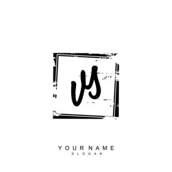 Initial VS Monogram with Grunge Template Design vector