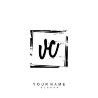 Initial VC Monogram with Grunge Template Design vector