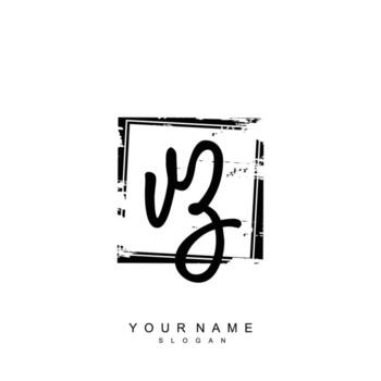 Initial VZ Monogram with Grunge Template Design vector