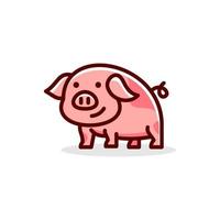 Quirky pig vector. Colorful playful fun drawing of pig piglet for Logo mascot and icon or sign template vector stock illustration